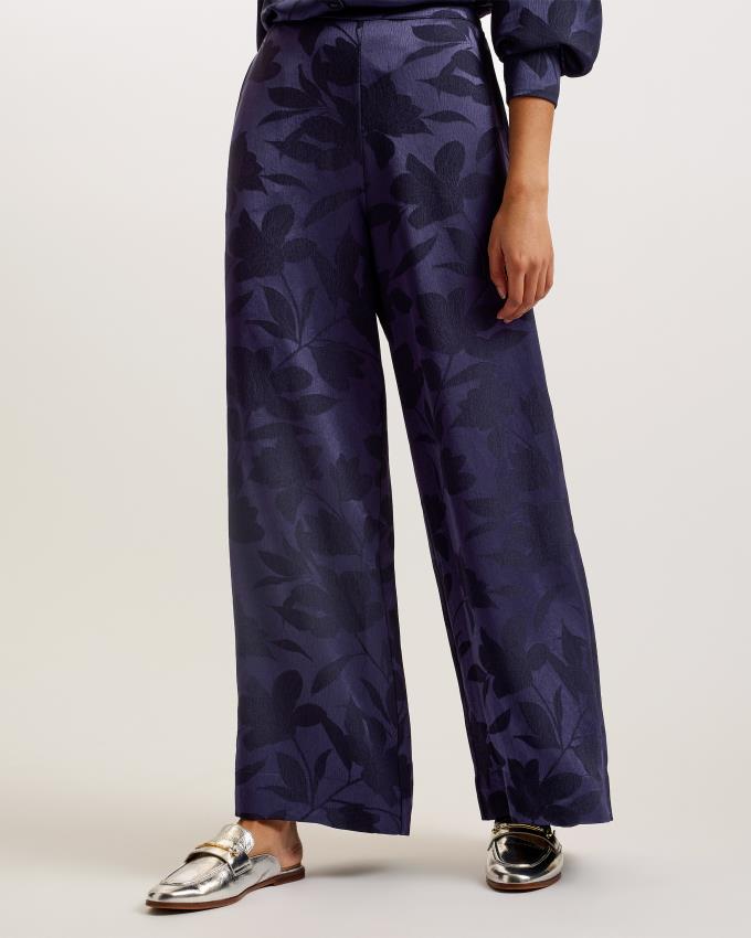 Pantalon Ted Baker Floral Print Wide Leg Bleu Marine Femme | GYC-32955720